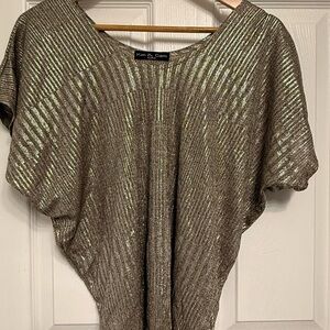 Kim & Cami Shimmering Silver Top